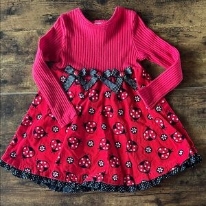Rare Editions Red and Black Ladybug Dress